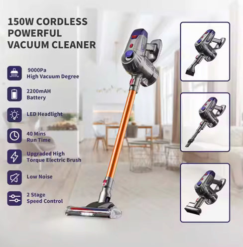 Model 1101 Electric Stick Broom and Handheld Vac - 9000pa Cordless Pro Plus