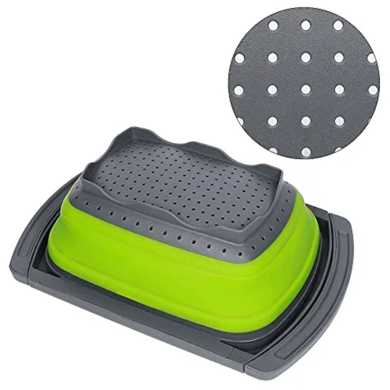 Collapsible EasyStor Over-the-Sink Colander Strainer