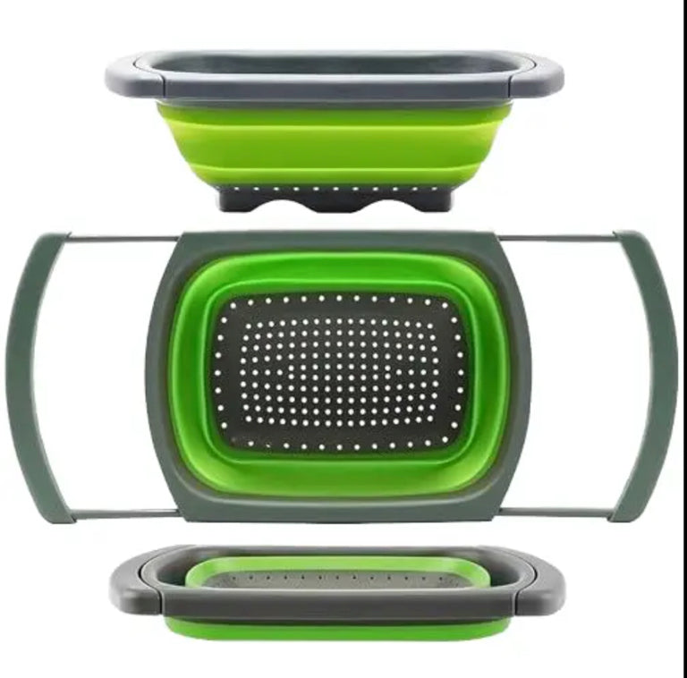 Collapsible EasyStor Over-the-Sink Colander Strainer