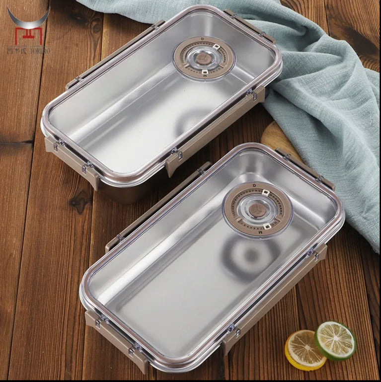 FoodFresh Storage:  Freezer/Fridge straight to Oven Stainless Steel Vacuum Seal Containers