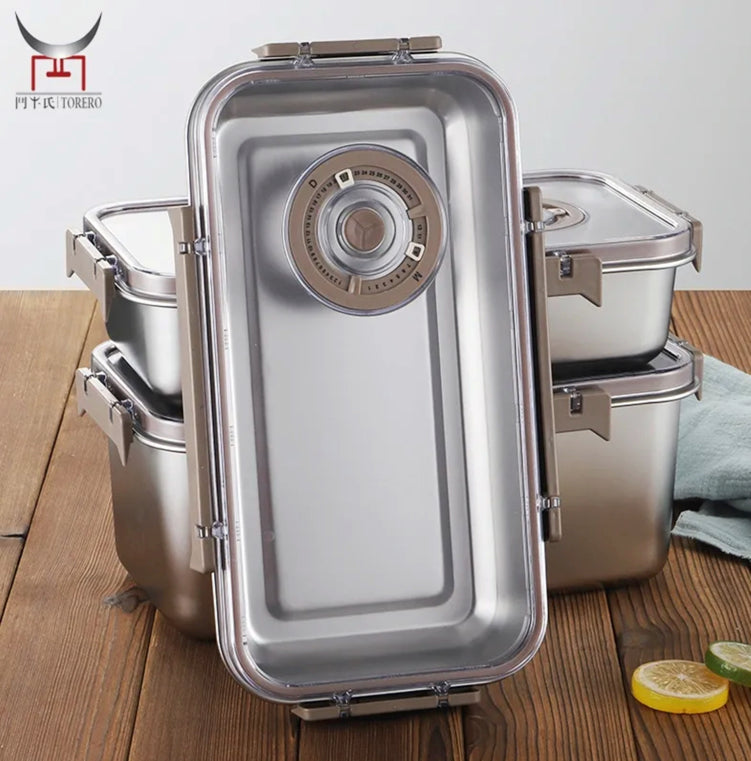 FoodFresh Storage:  Freezer/Fridge straight to Oven Stainless Steel Vacuum Seal Containers