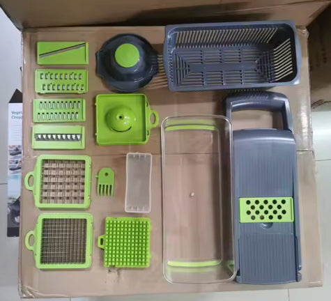 Multi 16 In 1 manual mandolin fruit & vegetable cutter, onion dicer, veggie slicer, vegetable chopper