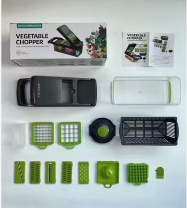 Multi 16 In 1 manual mandolin fruit & vegetable cutter, onion dicer, veggie slicer, vegetable chopper