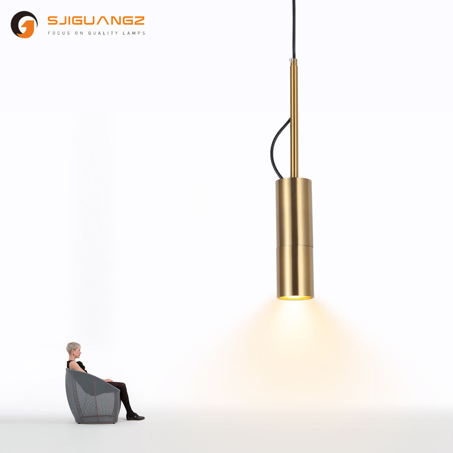 Nordic Modern Adjustable Gold Black Metal Single Head Hanging Small Pendant Lamp