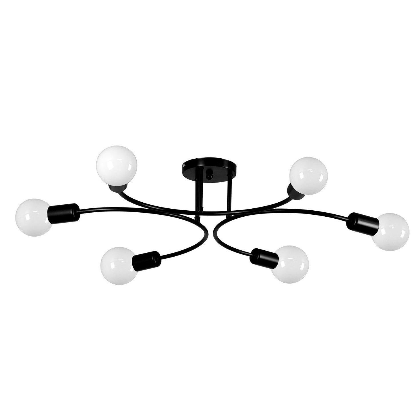 Modern Black 6 Lights Chandelier Flush Mount Nordic Ceiling Lighting Chandelier