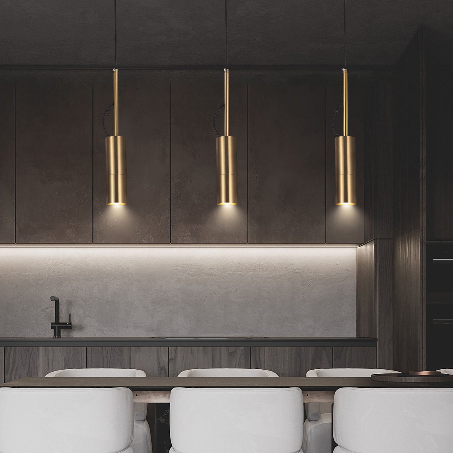 Nordic Modern Adjustable Gold Black Metal Single Head Hanging Small Pendant Lamp