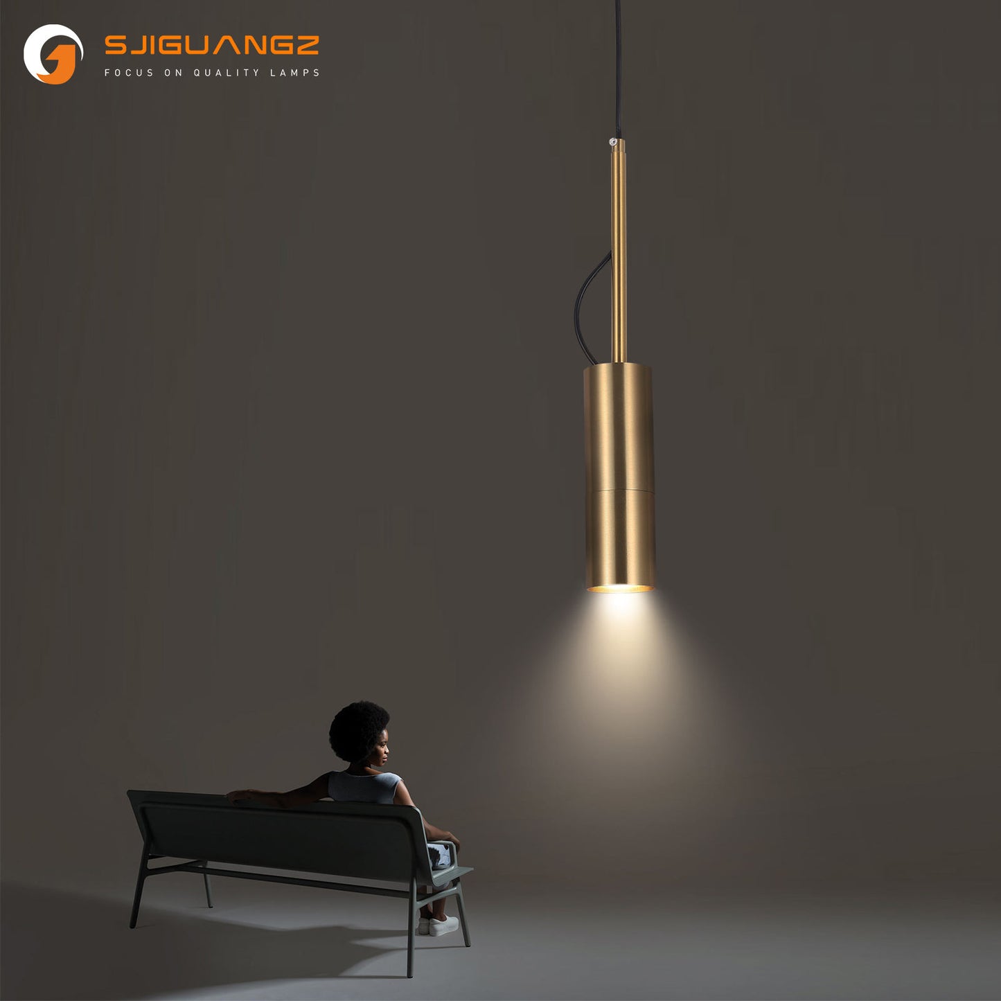Nordic Modern Adjustable Gold Black Metal Single Head Hanging Small Pendant Lamp