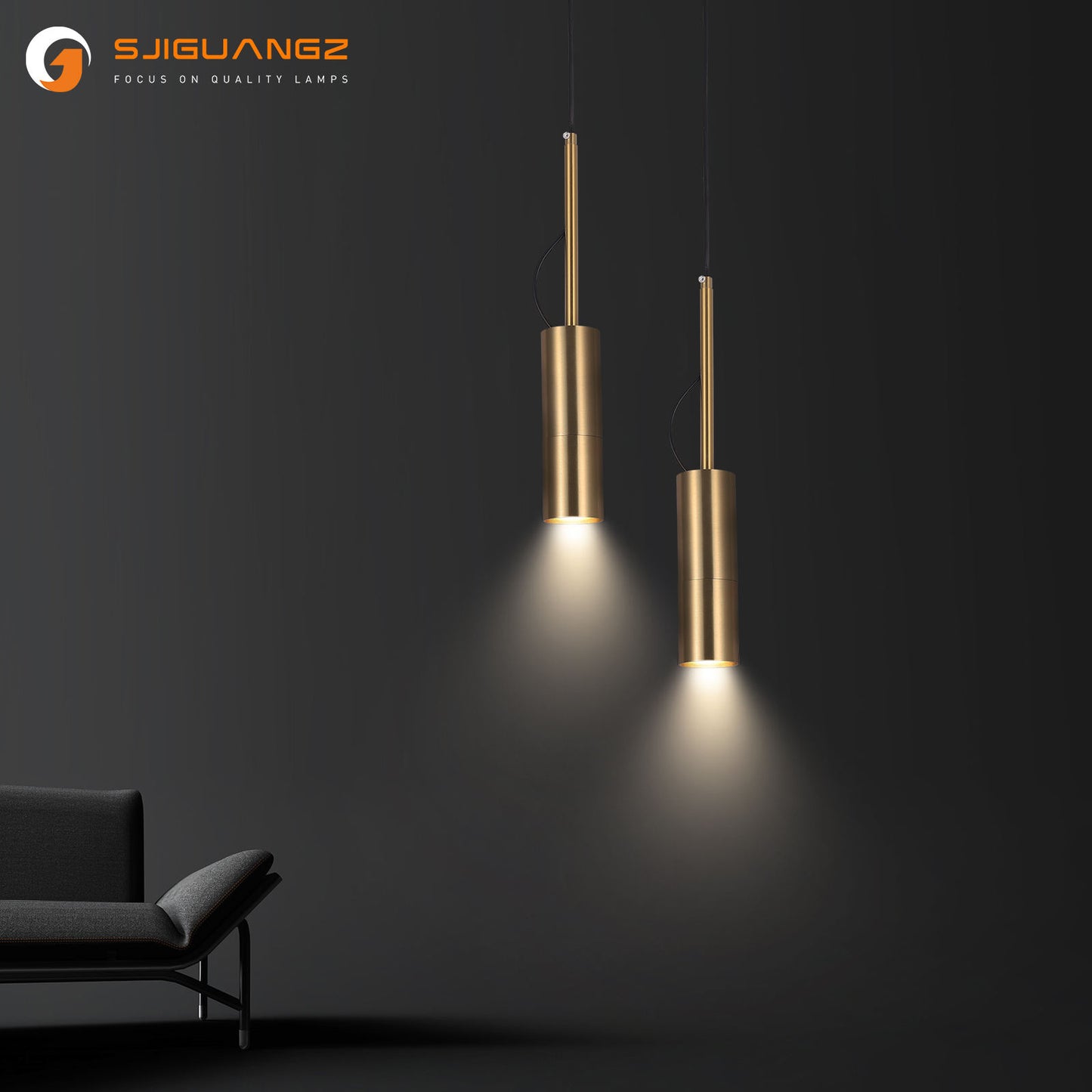 Nordic Modern Adjustable Gold Black Metal Single Head Hanging Small Pendant Lamp
