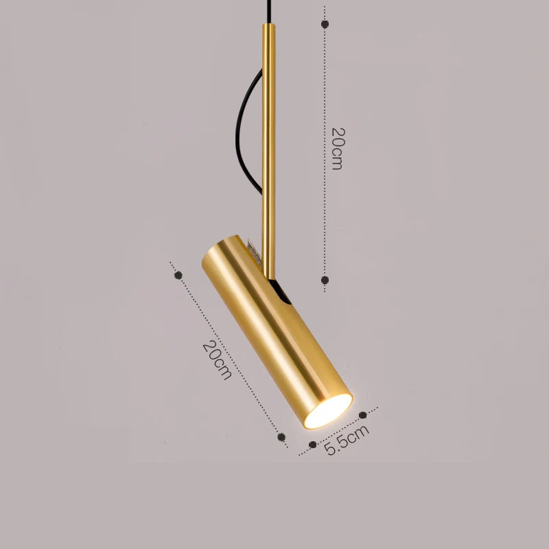 Nordic Modern Adjustable Gold Black Metal Single Head Hanging Small Pendant Lamp