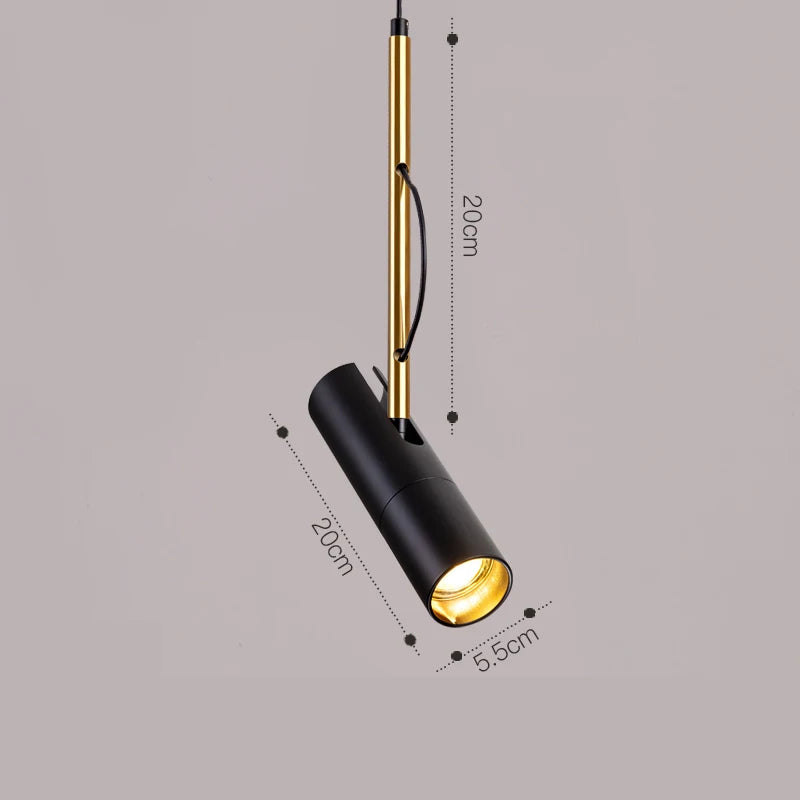 Nordic Modern Adjustable Gold Black Metal Single Head Hanging Small Pendant Lamp